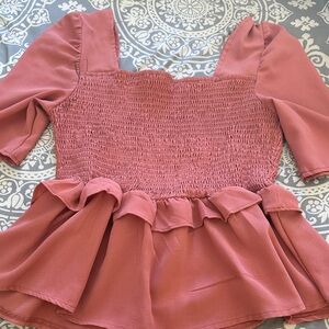 Pink Smocked Women's Top